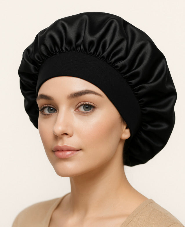 Bonnet de Nuit en Satin 19 Momme – Anti-Frisottis, Anti-Casse, Protection Capillaire de Luxe