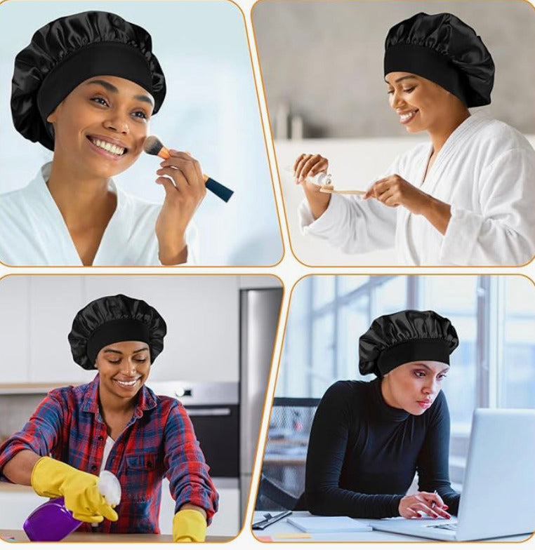Bonnet de Nuit en Satin 19 Momme – Anti-Frisottis, Anti-Casse, Protection Capillaire de Luxe